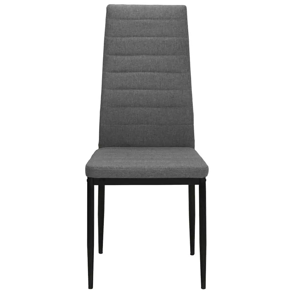 Dining Chairs Set 4 pcs Grey Fabric Kitchen Room Seating Comfortable Padded