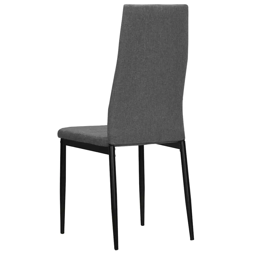 Dining Chairs Set 4 pcs Grey Fabric Kitchen Room Seating Comfortable Padded