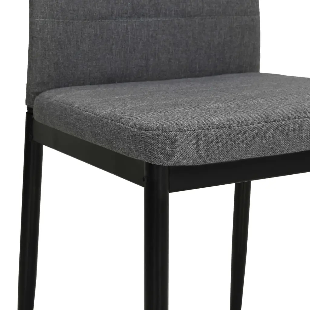 Dining Chairs Set 4 pcs Grey Fabric Kitchen Room Seating Comfortable Padded