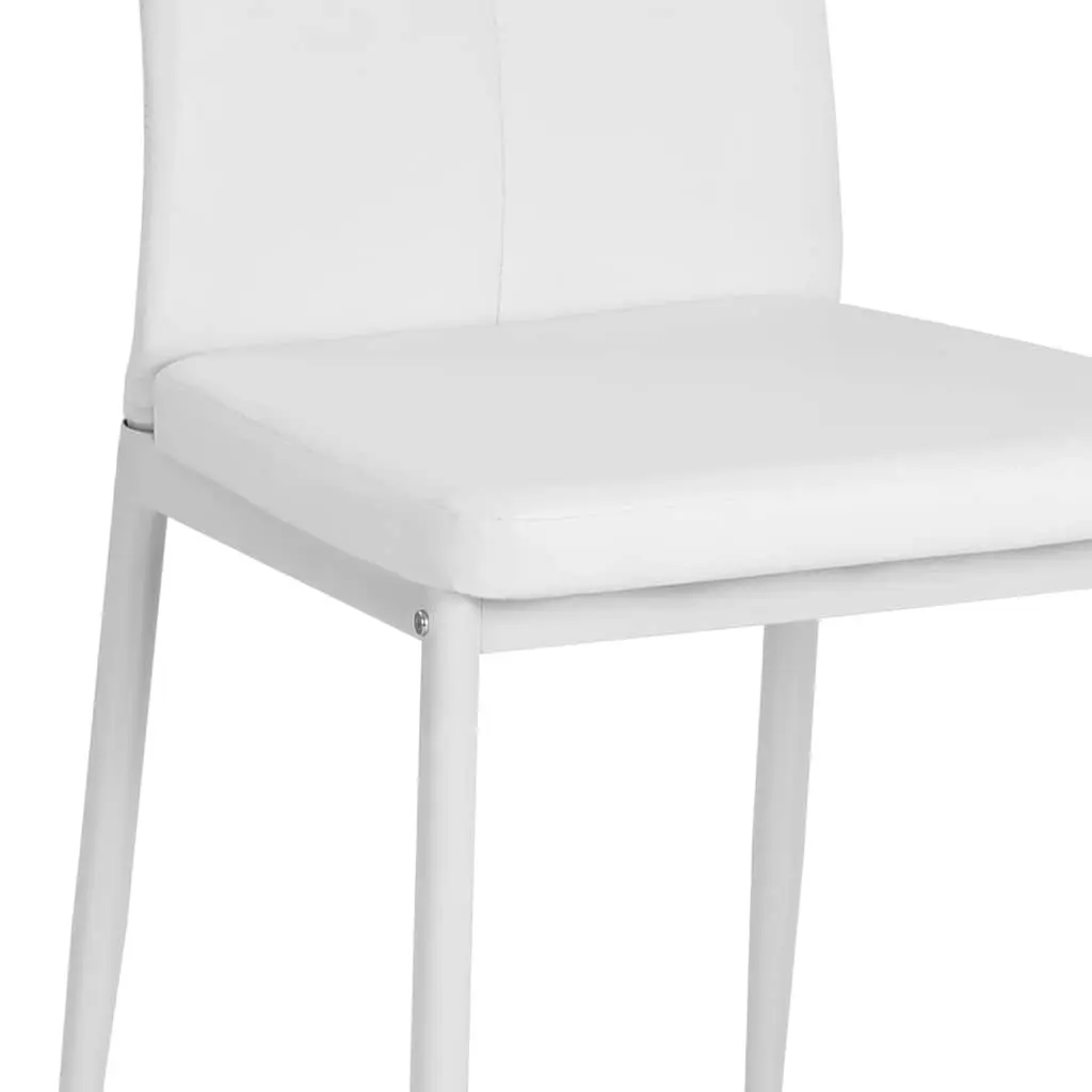 White Faux Leather Dining Chairs, 2-Piece Set