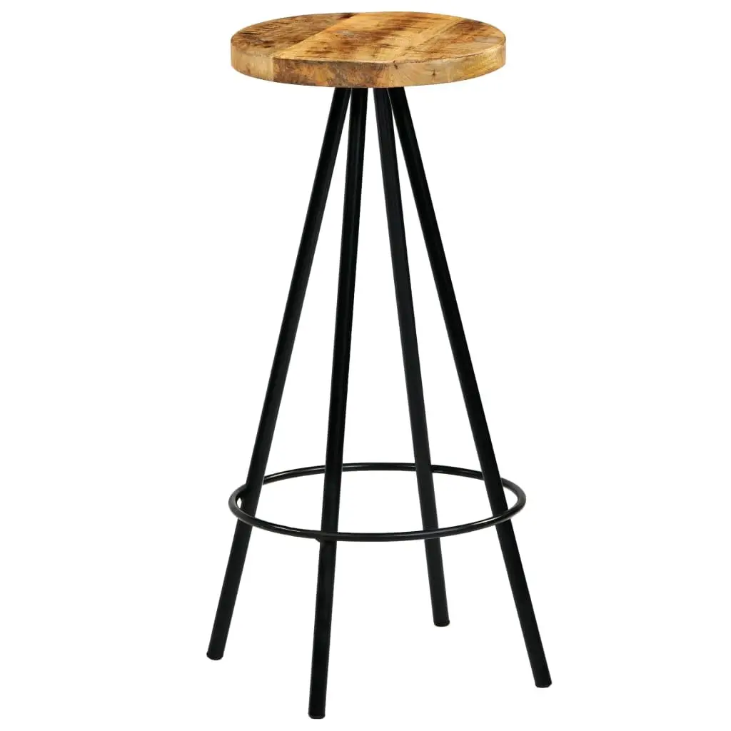 Solid Mango Wood Bar Stools Set of 2 for Dining Room