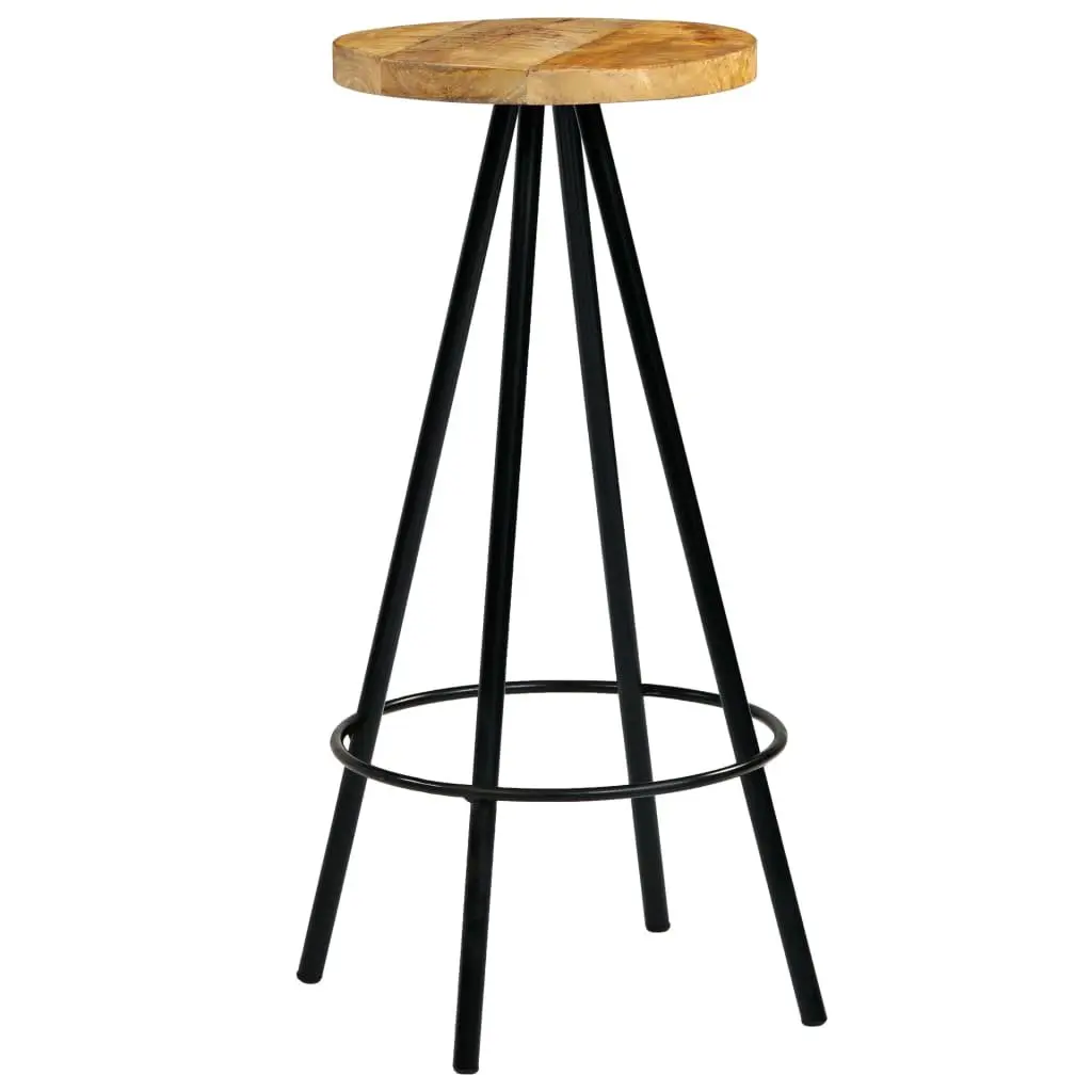 Solid Mango Wood Bar Stools Set of 2 for Dining Room