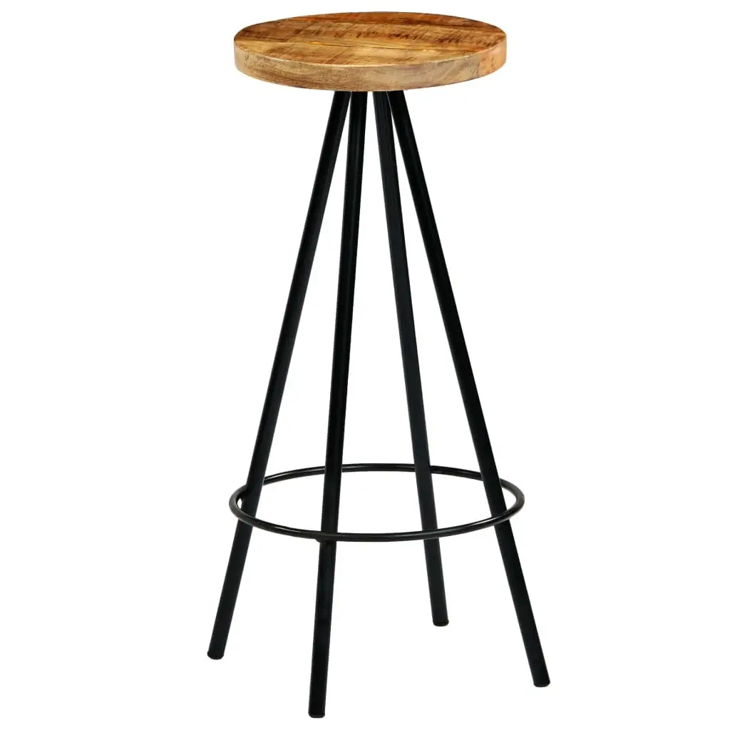Solid Mango Wood Bar Stools Set of 2 for Dining Room