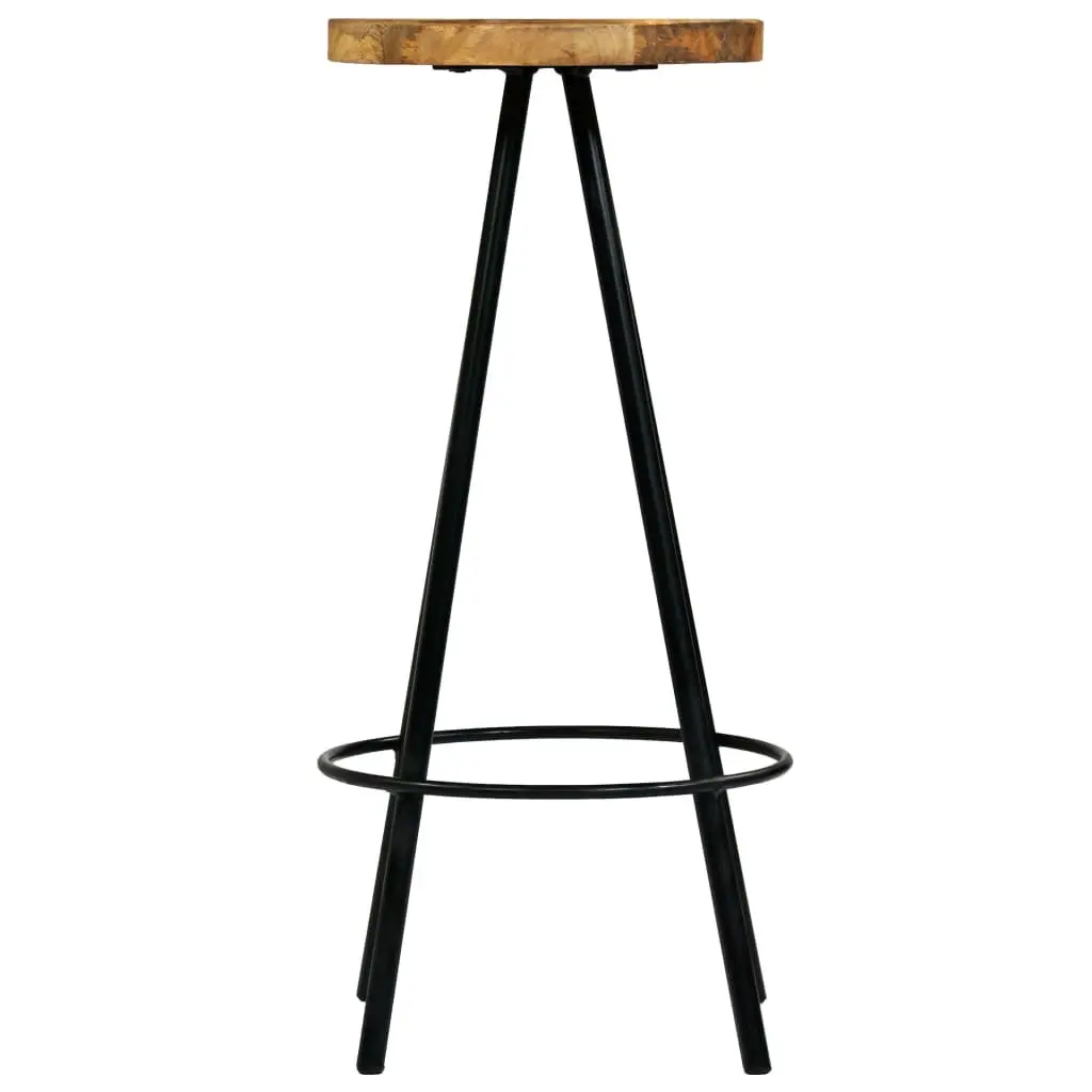 Solid Mango Wood Bar Stools Set of 2 for Dining Room
