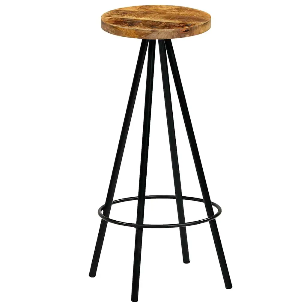 4-Piece Bar Stools Set Made of Solid Mango Wood