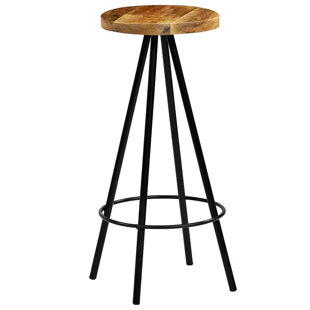 4-Piece Bar Stools Set Made of Solid Mango Wood