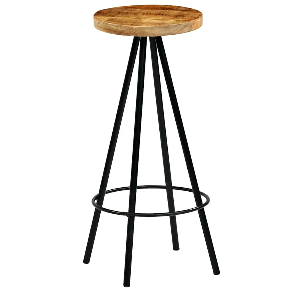 4-Piece Bar Stools Set Made of Solid Mango Wood