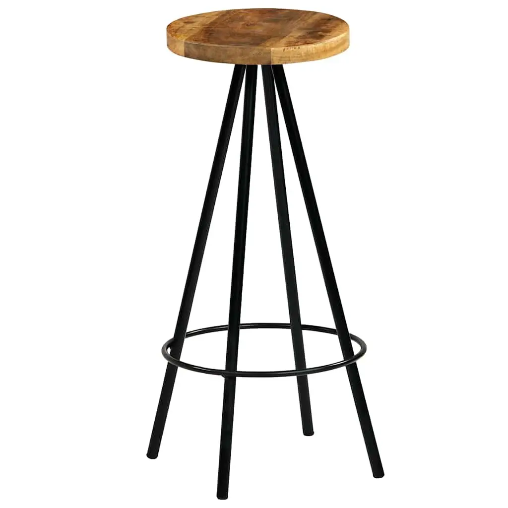 4-Piece Bar Stools Set Made of Solid Mango Wood