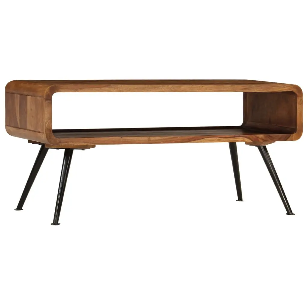 Solid Acacia Wood Coffee Table with Vintage Appeal