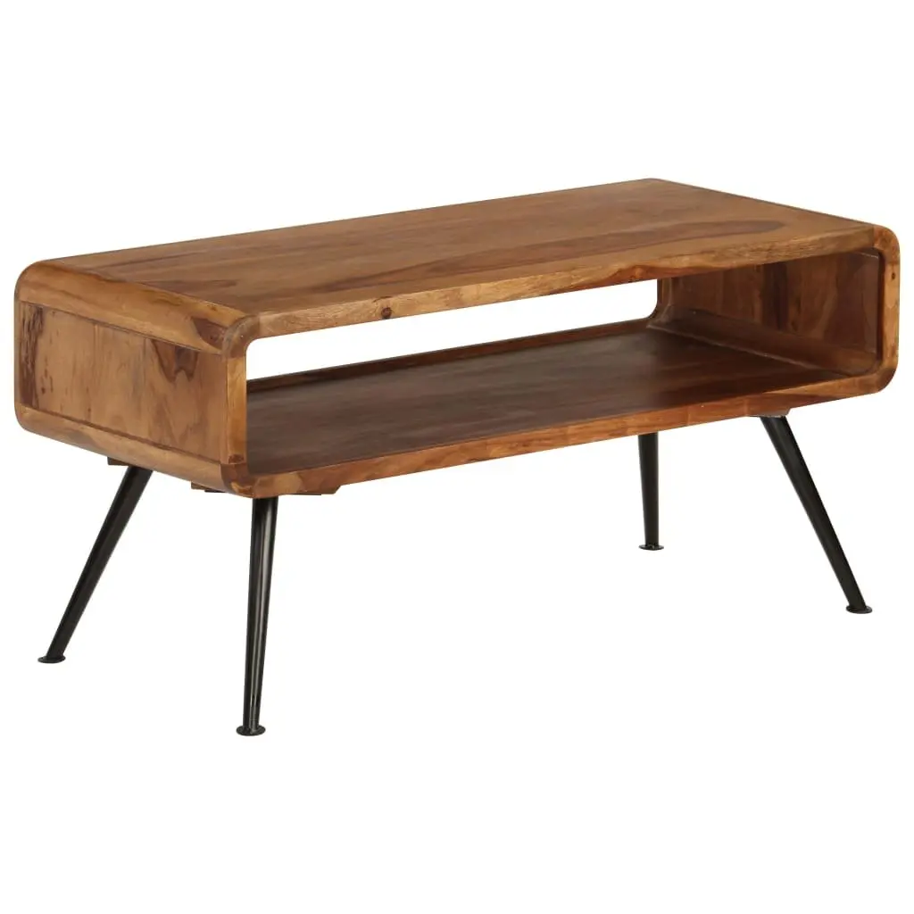 Solid Acacia Wood Coffee Table with Vintage Appeal