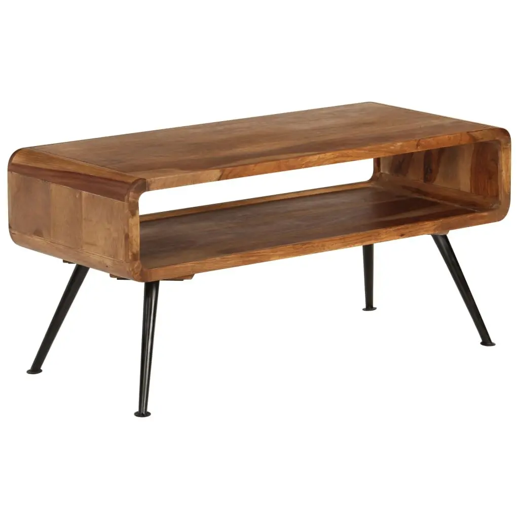 Solid Acacia Wood Coffee Table with Vintage Appeal