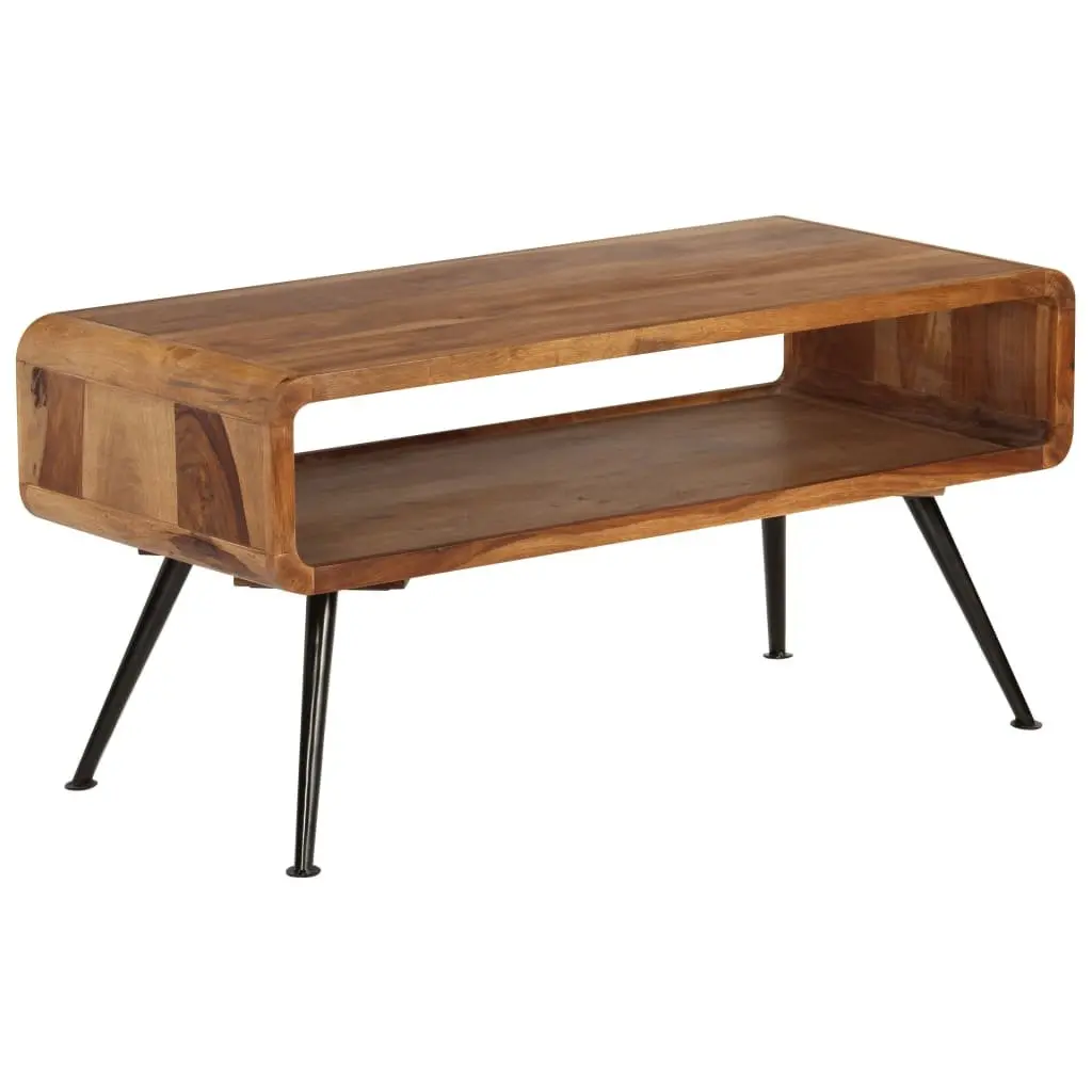 Solid Acacia Wood Coffee Table with Vintage Appeal