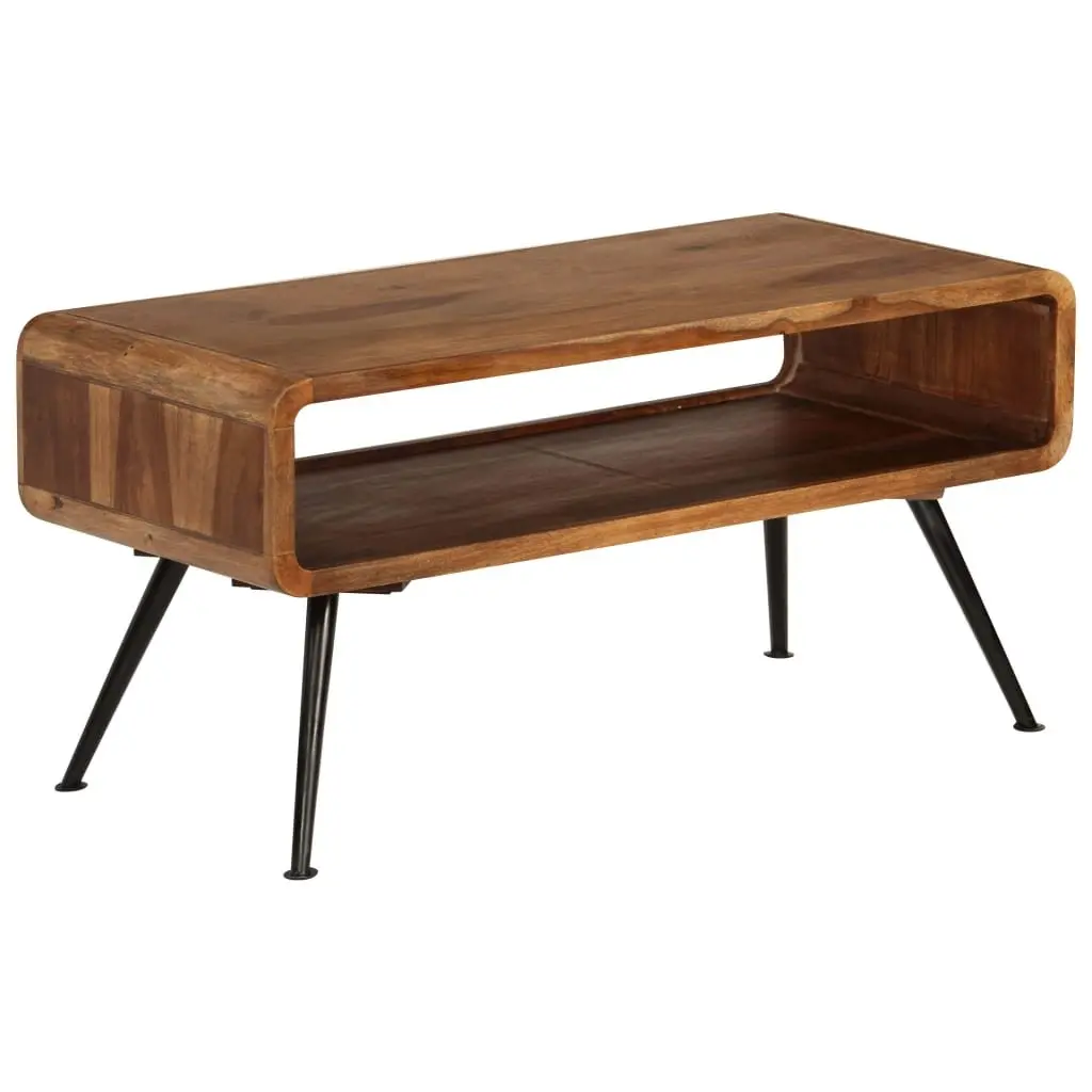 Solid Acacia Wood Coffee Table with Vintage Appeal