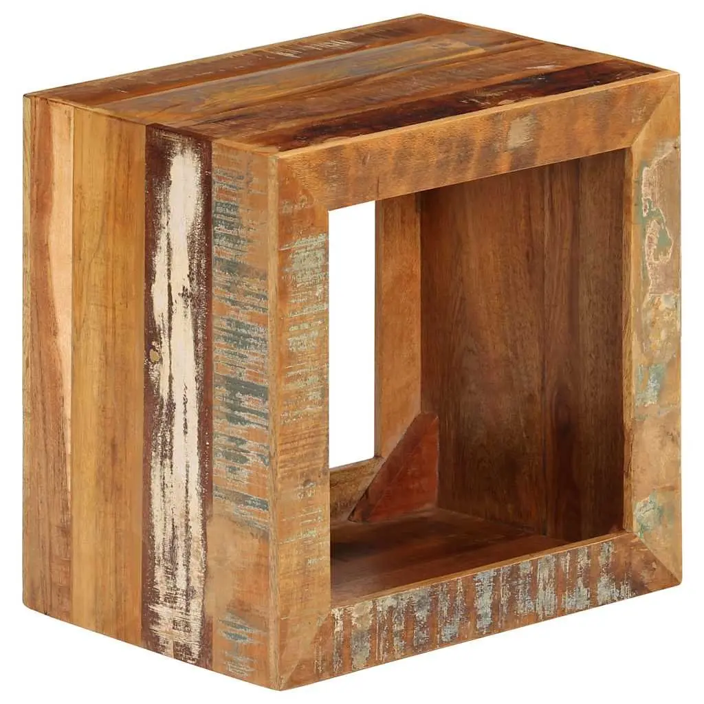 Solid Reclaimed Wood Stool 40x30x40cm Brown Side Table