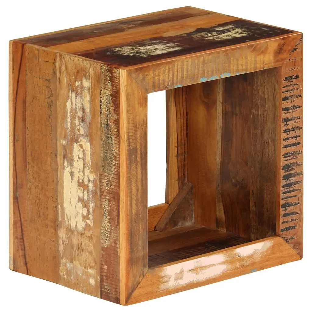 Solid Reclaimed Wood Stool 40x30x40cm Brown Side Table