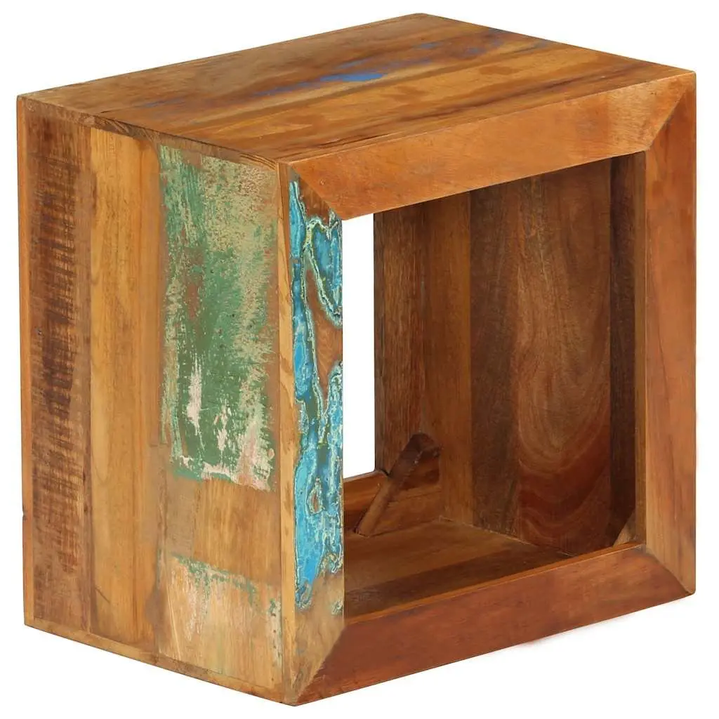 Solid Reclaimed Wood Stool 40x30x40cm Brown Side Table
