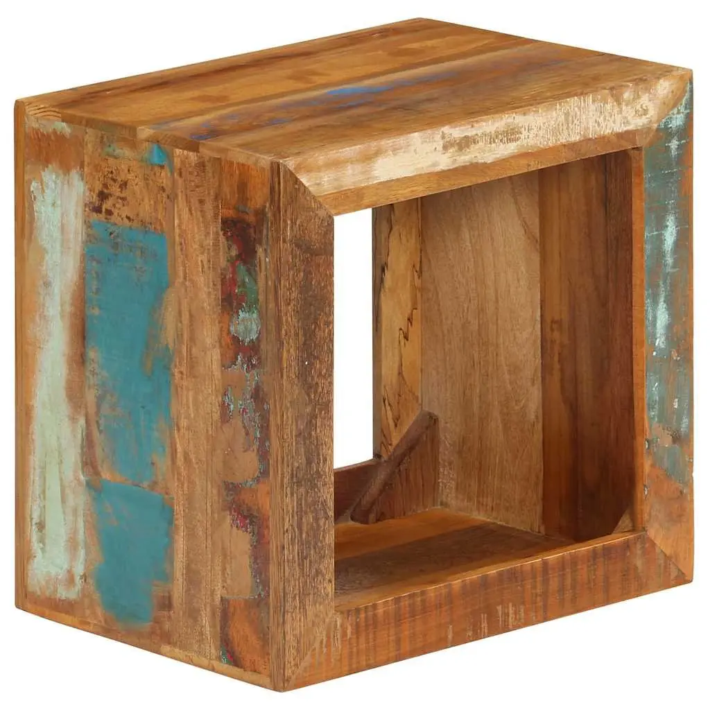 Solid Reclaimed Wood Stool 40x30x40cm Brown Side Table