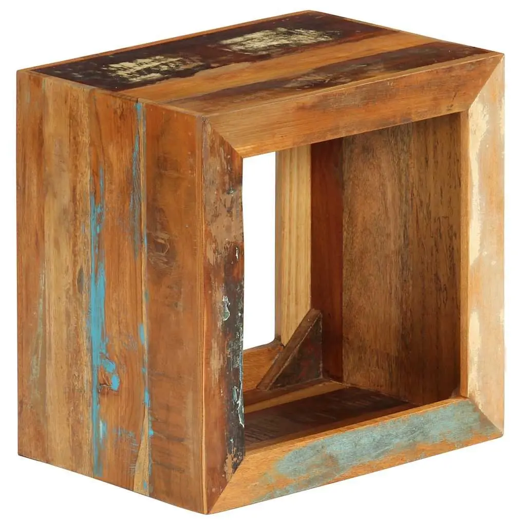 Solid Reclaimed Wood Stool 40x30x40cm Brown Side Table
