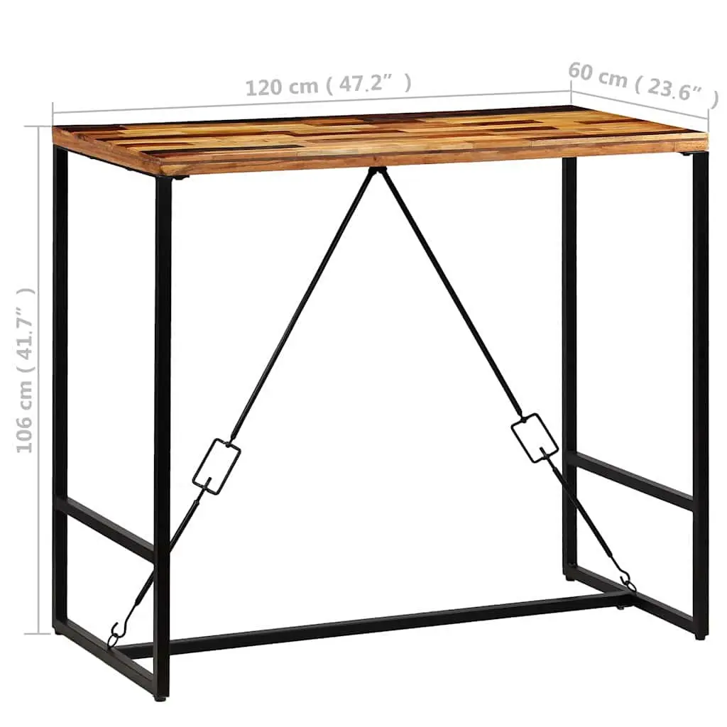 Reclaimed Wood Bar Table with Steel Legs for Industrial Style