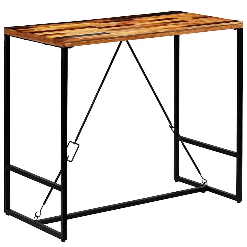 Reclaimed Wood Bar Table with Steel Legs for Industrial Style