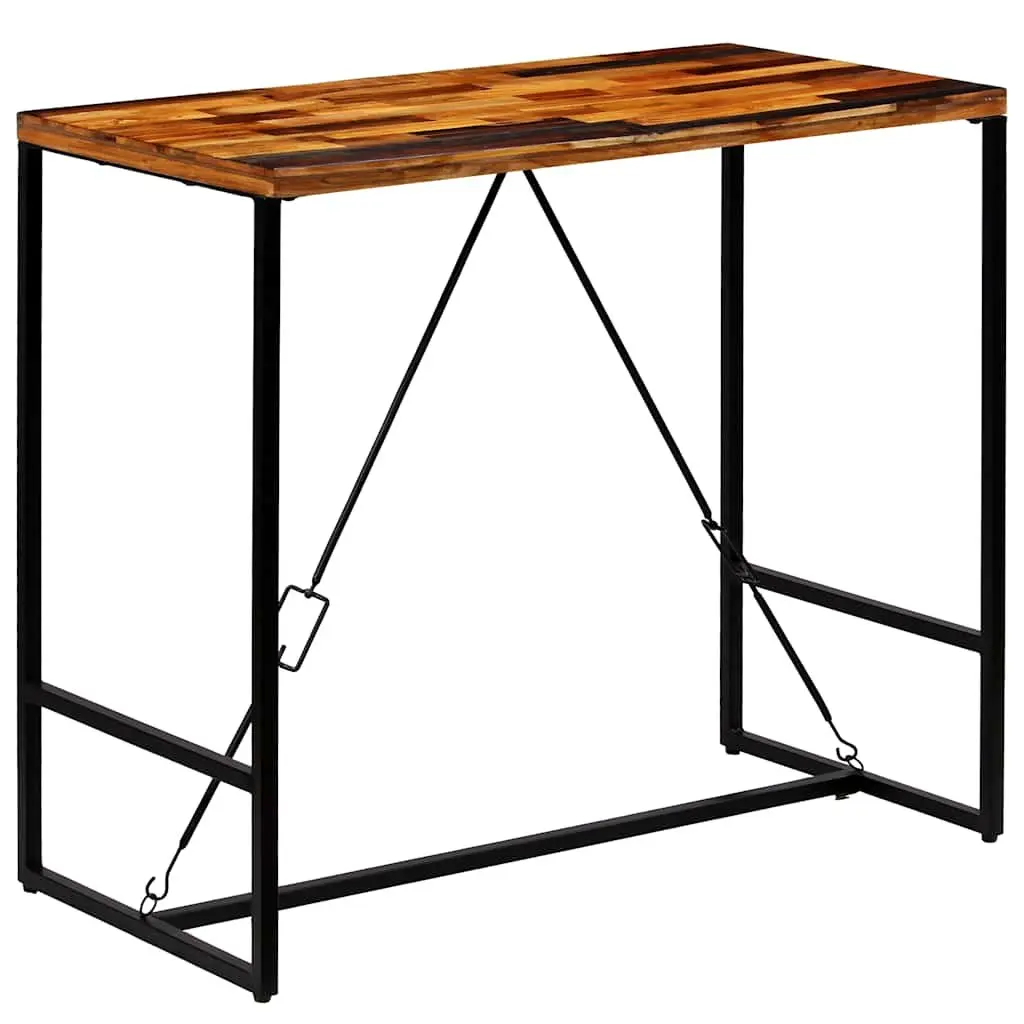 Reclaimed Wood Bar Table with Steel Legs for Industrial Style