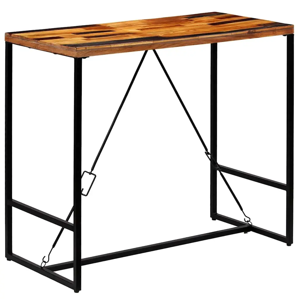 Reclaimed Wood Bar Table with Steel Legs for Industrial Style