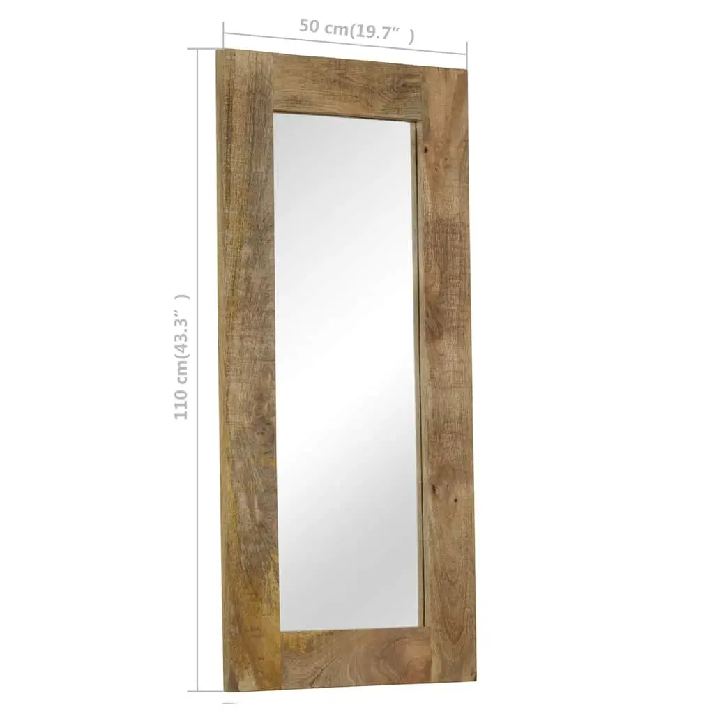 50x110 cm Solid Mango Wood Frame Mirror for Vintage Appeal