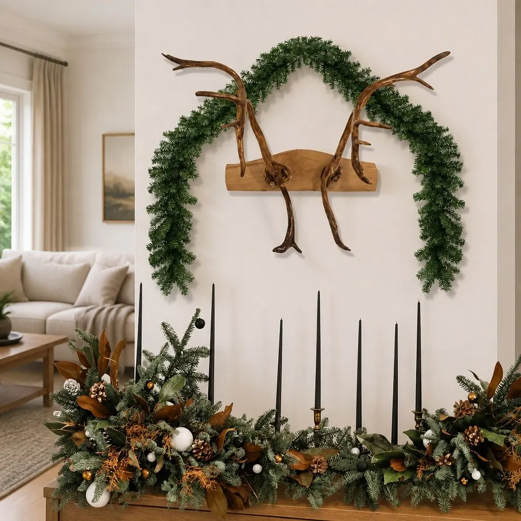 Green PVC Christmas Garland 10m for Festive Decor