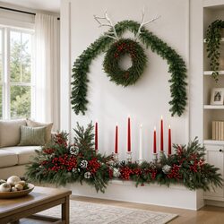 Durable Green PVC Christmas Garland 20m for Festive Decor