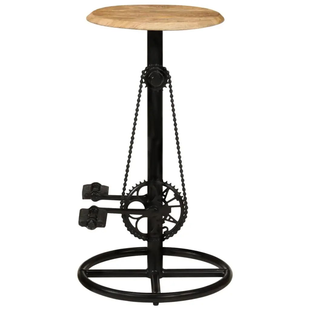 Bar Stools Solid Mango Wood Steel Industrial Style Brown 2 Piece