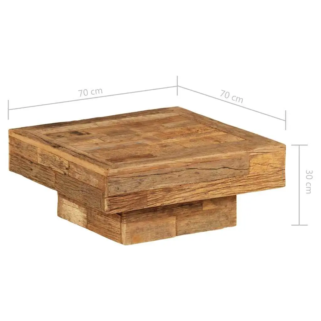 Coffee Table Solid Reclaimed Wood 70x70x30cm Brown Vintage Retro