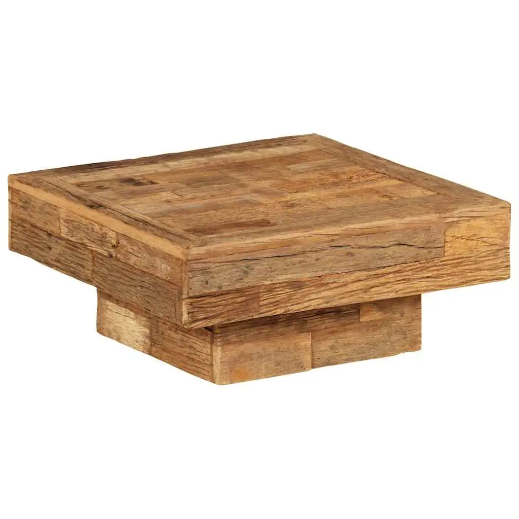 Coffee Table Solid Reclaimed Wood 70x70x30cm Brown Vintage Retro