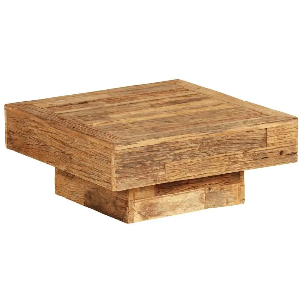 Coffee Table Solid Reclaimed Wood 70x70x30cm Brown Vintage Retro