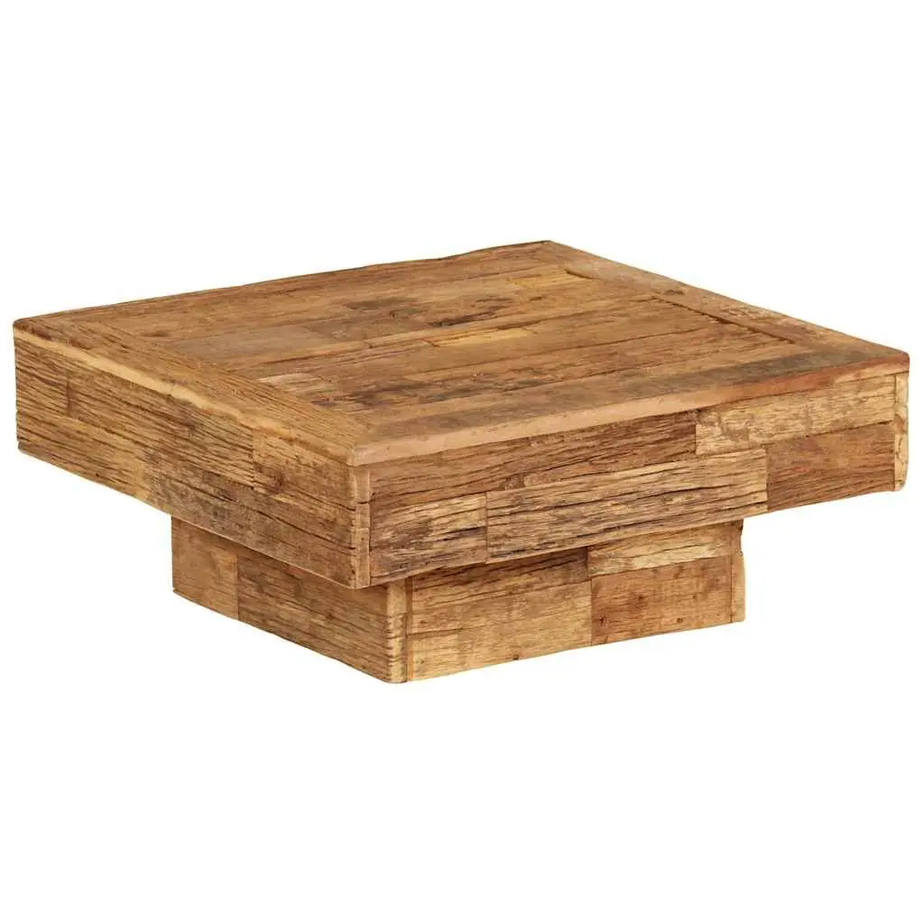 Coffee Table Solid Reclaimed Wood 70x70x30cm Brown Vintage Retro