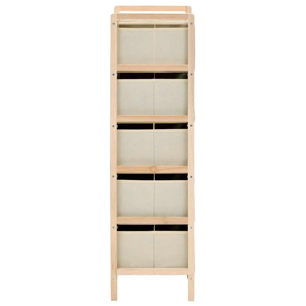 Cedar Wood Storage Rack with 5 Baskets