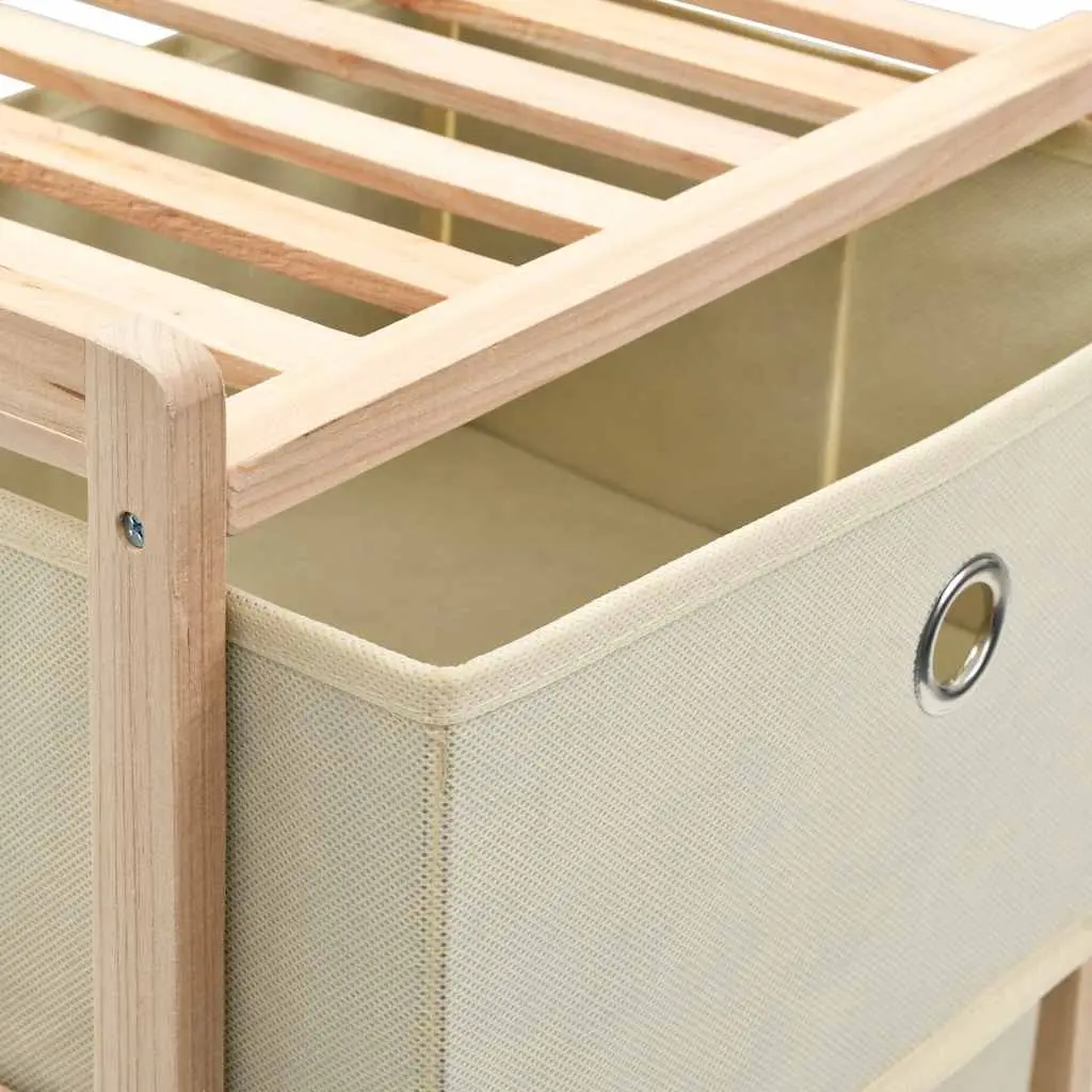 Cedar Wood Storage Rack with 5 Baskets