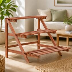 3-Tier Plant Stand Cedar Wood Display Shelf Garden Patio Flower Planter