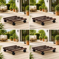 Premium Cedar Wood Plant Rollers 4 Pack for Garden