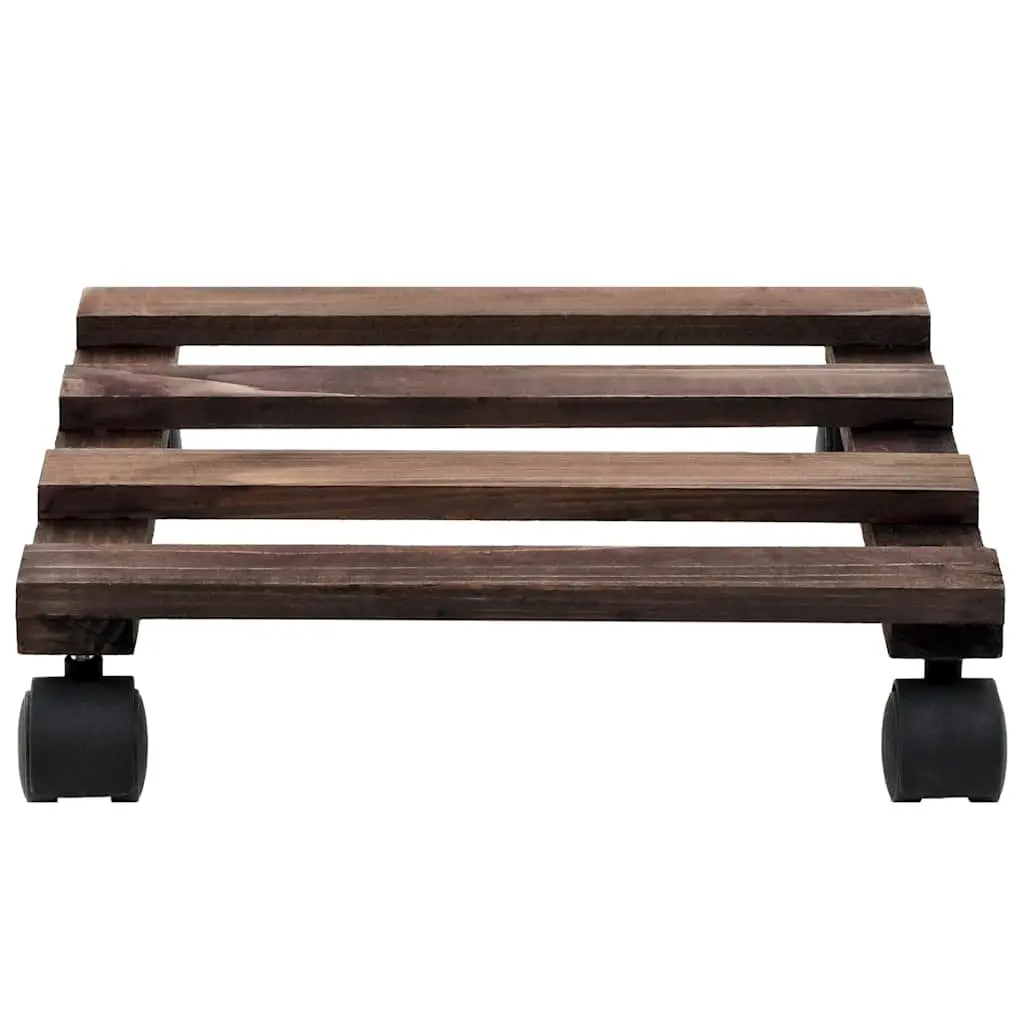 Plant Rollers Cedar Wood 25 x 25 cm Brown 4 Pack
