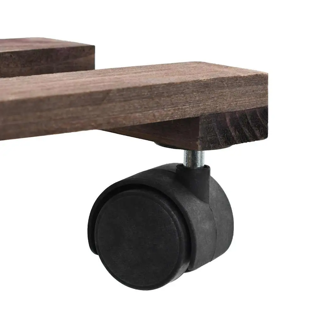 Plant Rollers Cedar Wood 25 x 25 cm Brown 4 Pack