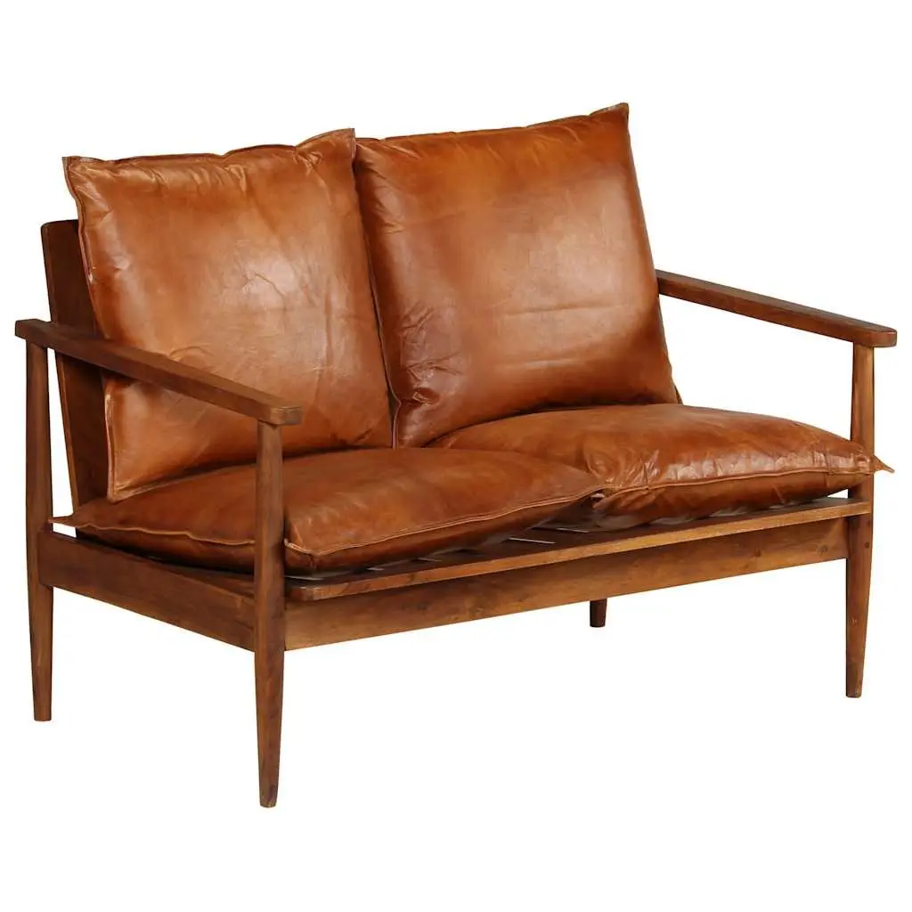 2-Seater Sofa with Solid Acacia Wood Frame