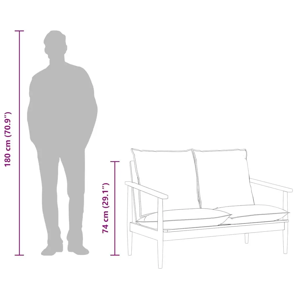 2-Seater Sofa with Solid Acacia Wood Frame