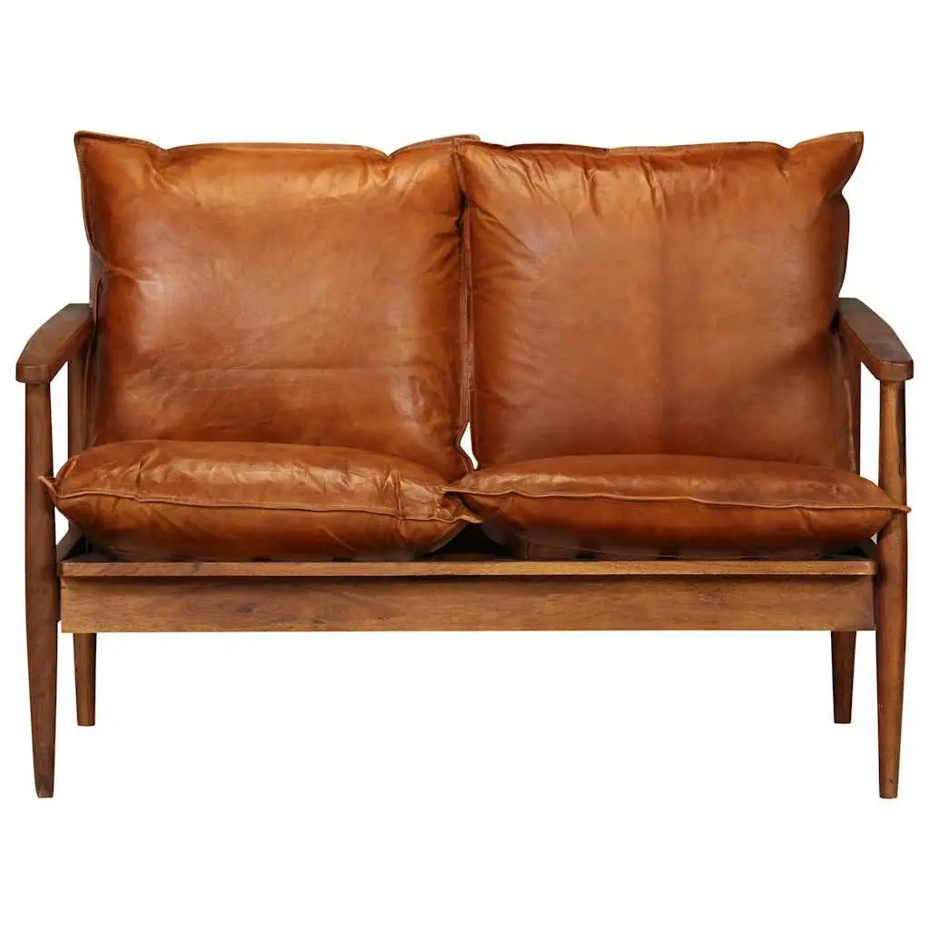 2-Seater Sofa with Solid Acacia Wood Frame