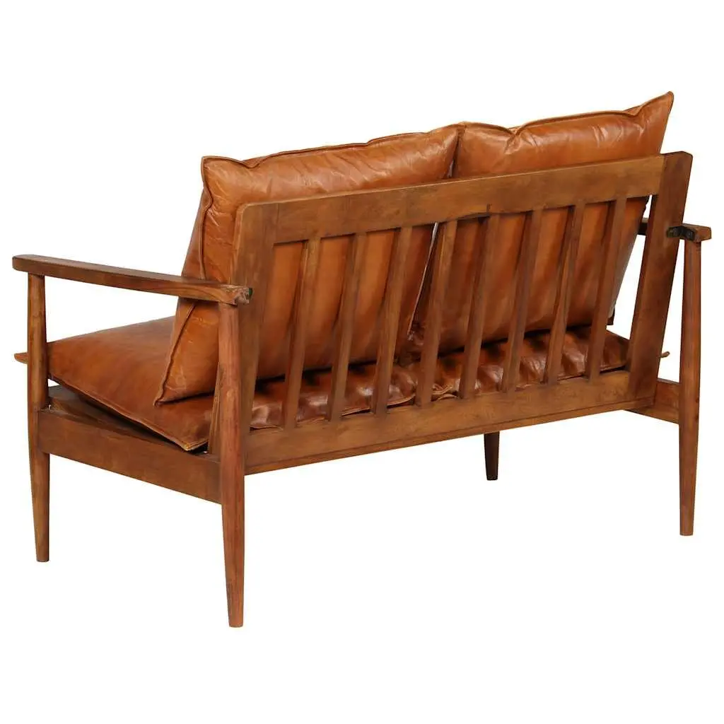 2-Seater Sofa with Solid Acacia Wood Frame