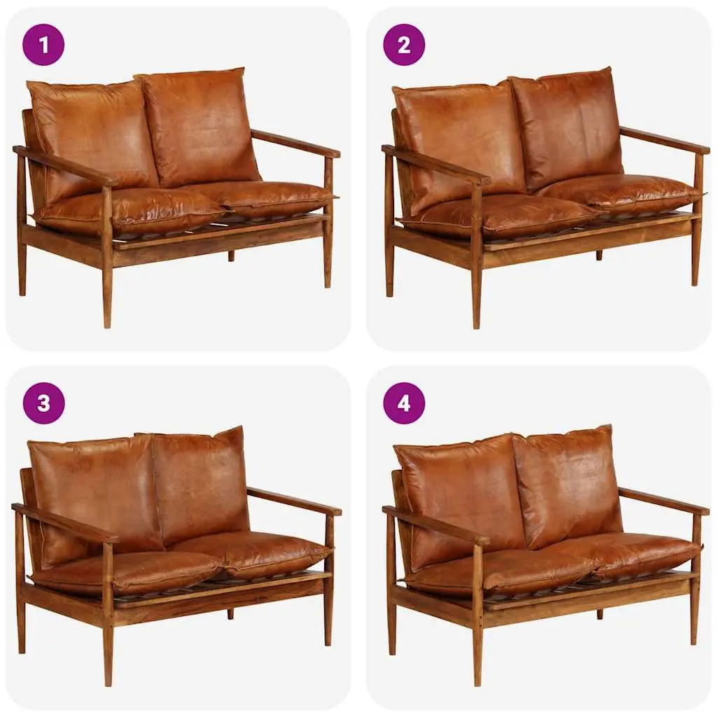 2-Seater Sofa with Solid Acacia Wood Frame