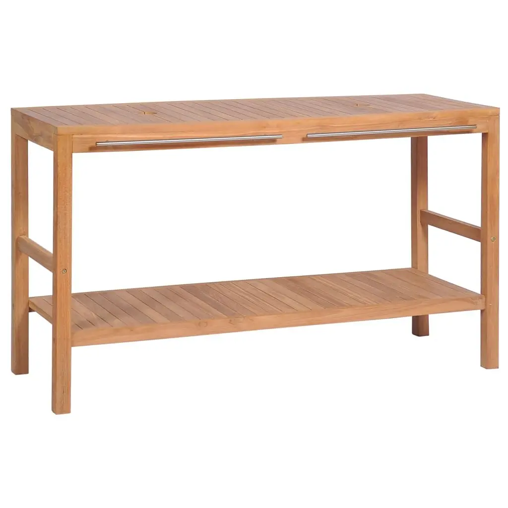 Solid Teak Bathroom Vanity Cabinet 132x45x75cm Brown