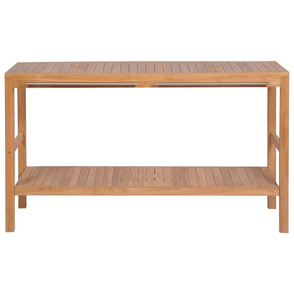 Solid Teak Bathroom Vanity Cabinet 132x45x75cm Brown