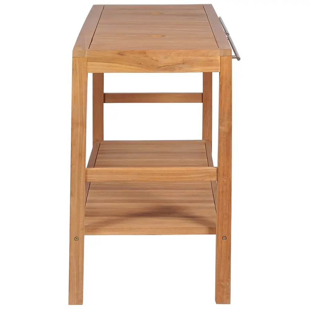 Solid Teak Bathroom Vanity Cabinet 132x45x75cm Brown