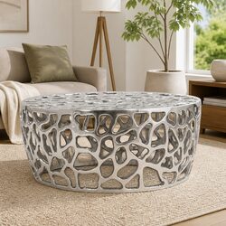 Silver Cast Aluminium Coffee Table 70x30cm for Your Space