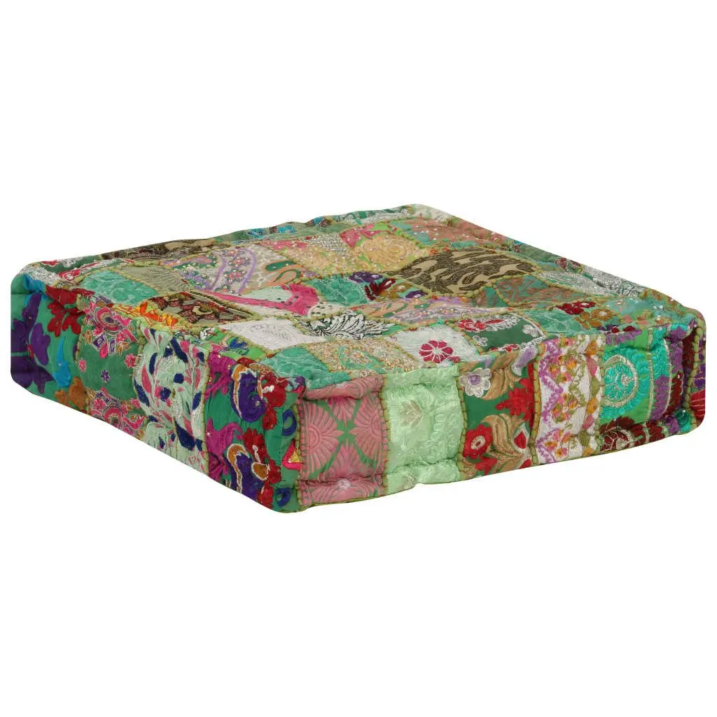 Patchwork Pouffe Square Handmade Foot Rest Stool Cushion Seat Ottoman
